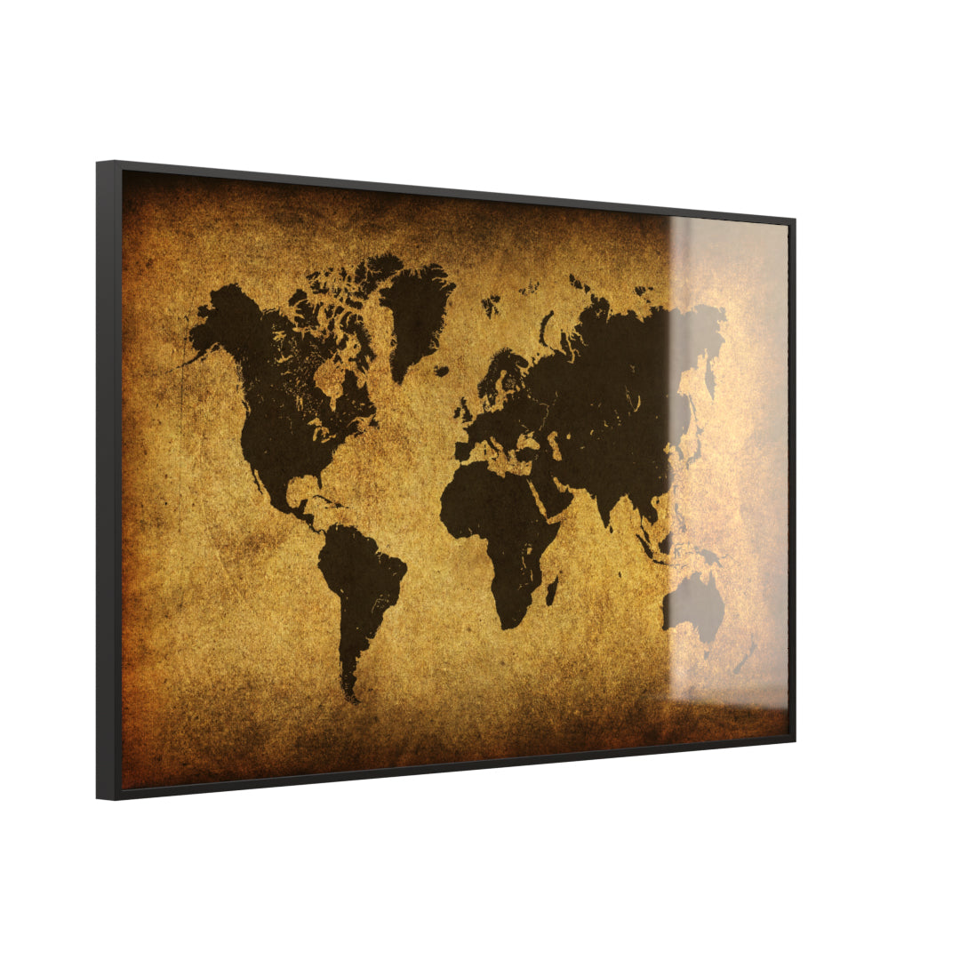 Glas Infrarotheizung 350-1200W Motiv 009 Weltkarte