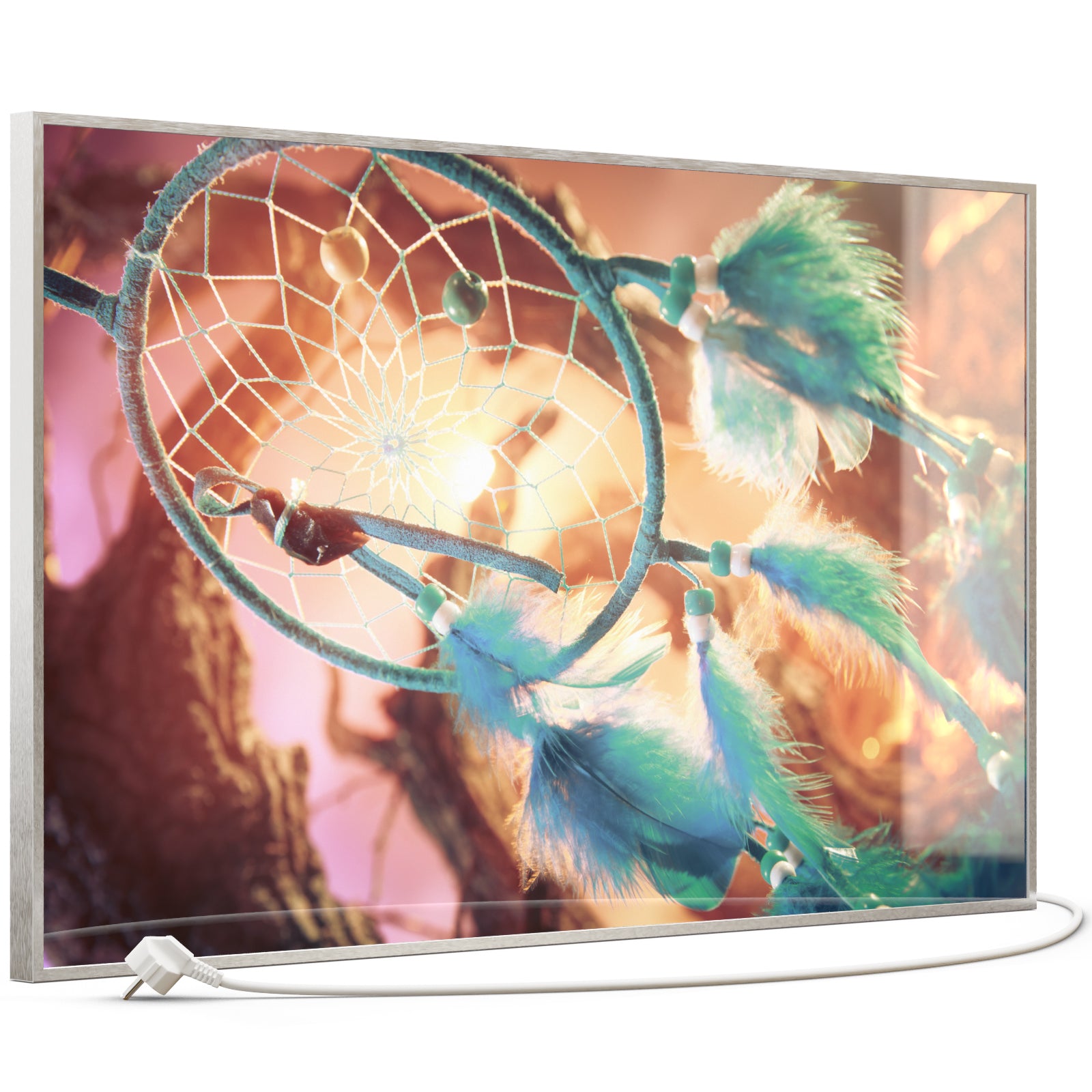 Glas Infrarotheizung 600W 015 Silber