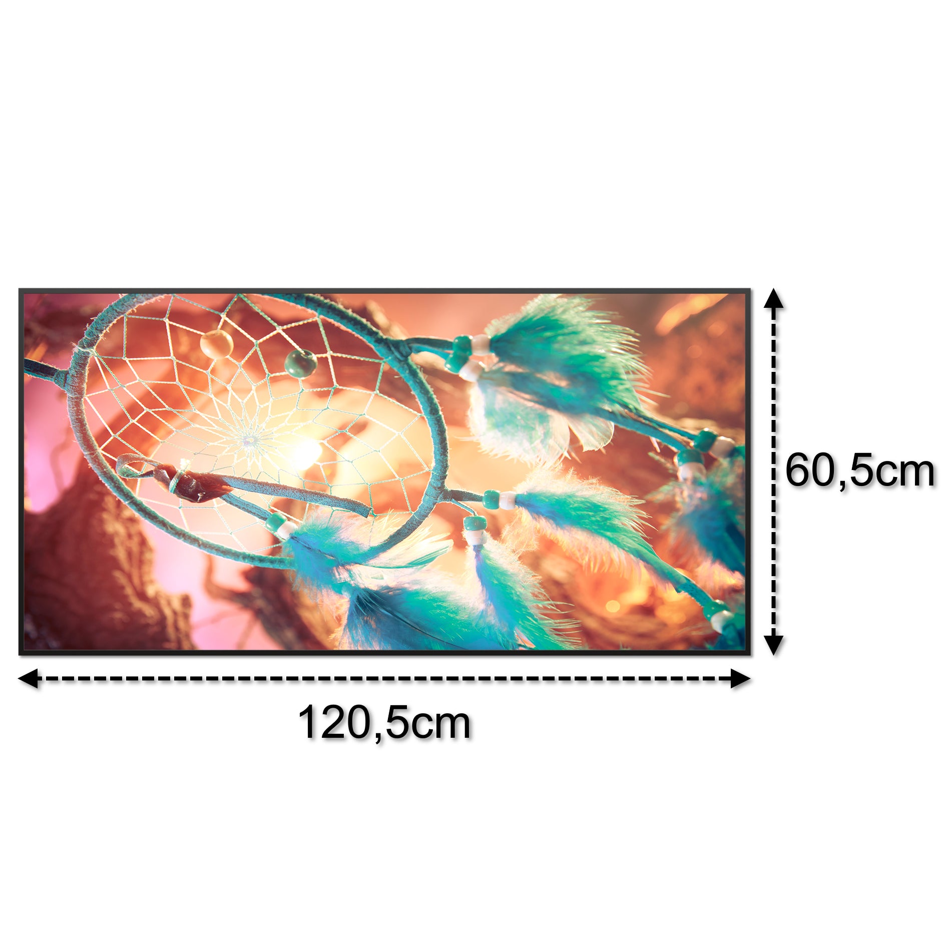 Glas Infrarotheizung 750W 015 Schwarz