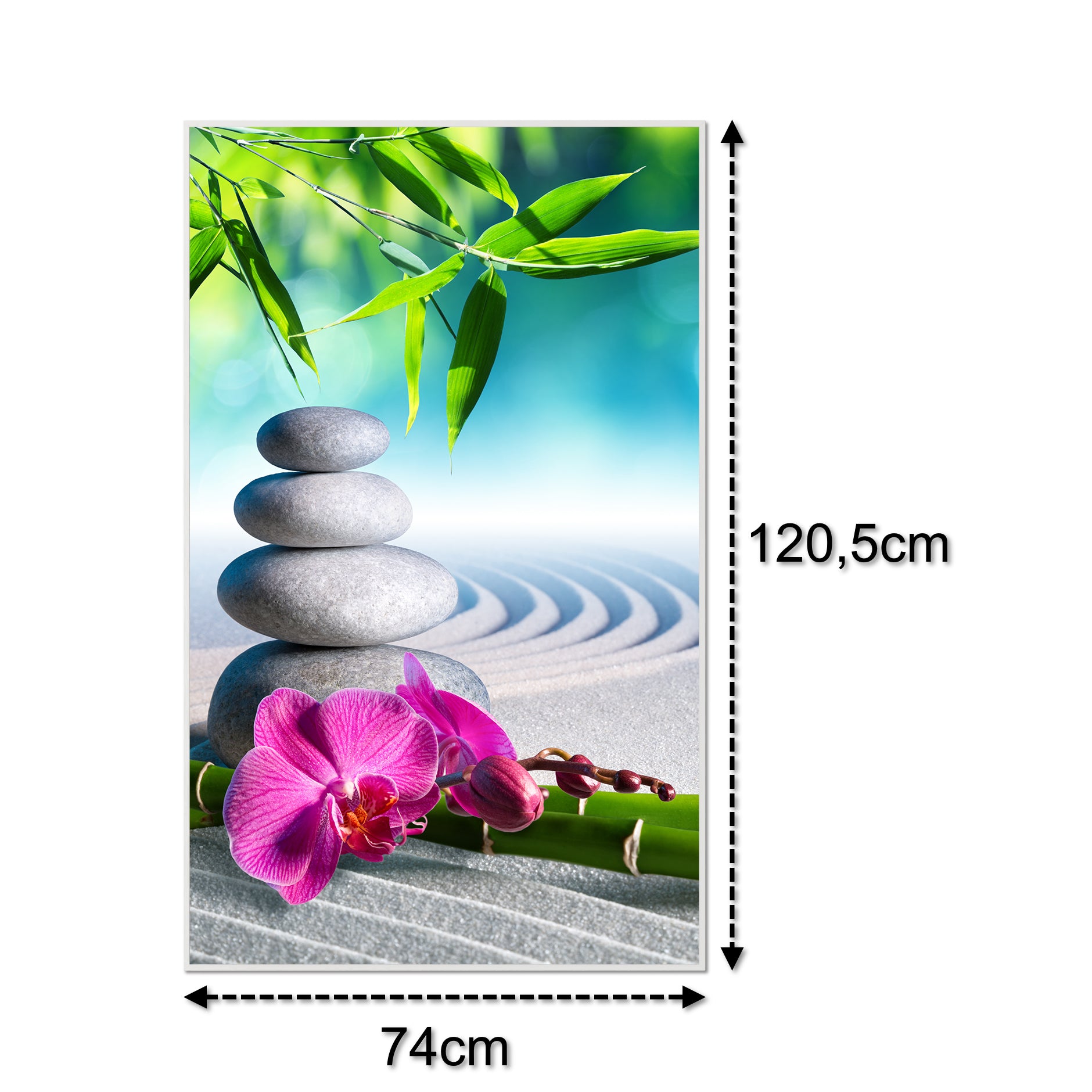 Glas Infrarotheizung 900W 059H Silber