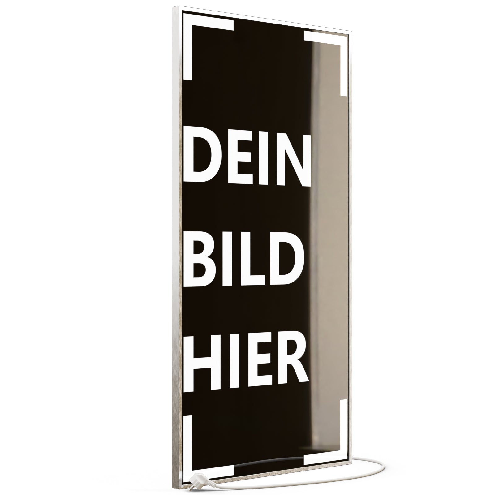 750 Watt (60x120cm Hoch) Eigenes Motiv Glas Bild Infrarotheizung