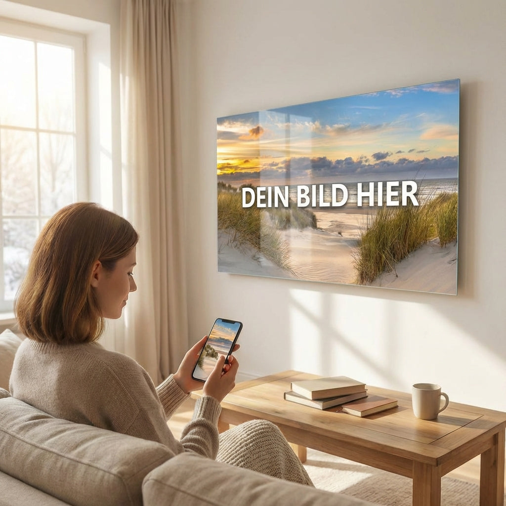 4mm Echt Sicherheit Glas Eigenes Bild 120cm 74cm