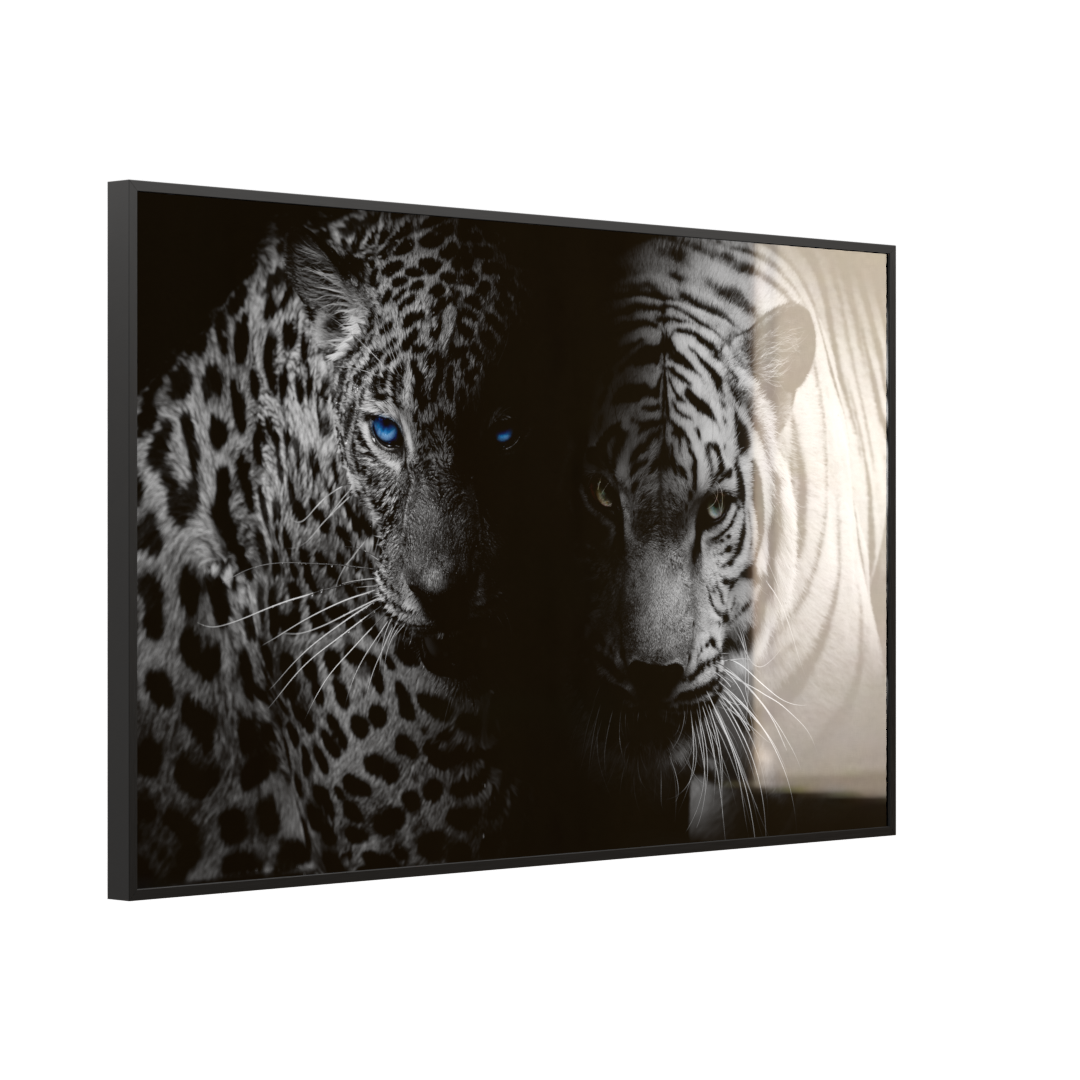 Deko Glas Wandbild Motiv 006 Leopard und Tiger