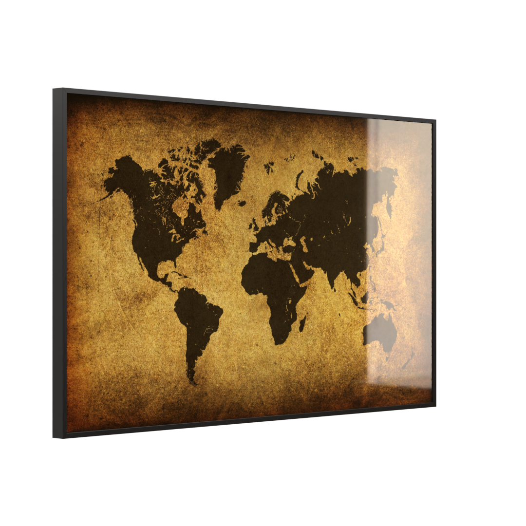 Deko Glas Wandbild Motiv 009 Weltkarte