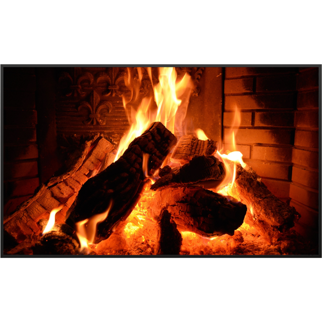 Deko Glas Wandbild Motiv 032 Kaminfeuer