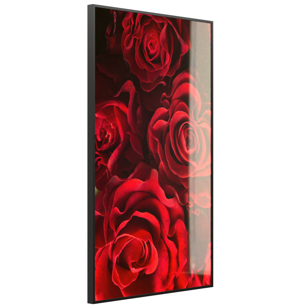 Deko Glas Wandbild Motiv 056H Rote Rosen