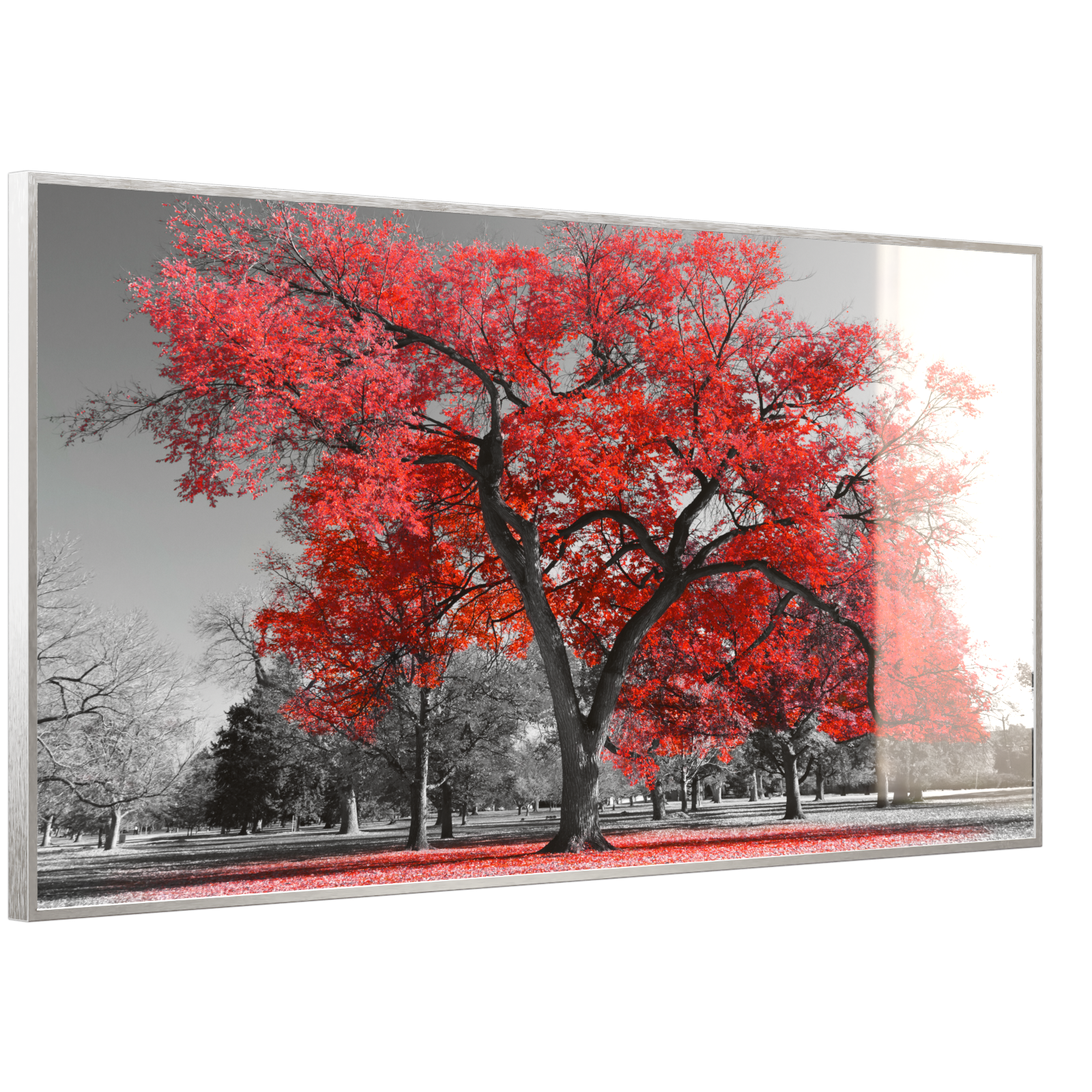 Deko Glas Wandbild Motiv 010 roter Baum