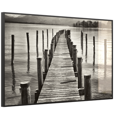 STEINFELD Deko Glas Wandbild Motiv 017 Steg Schwarz Weiß