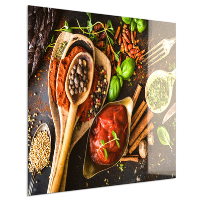STEINFELD Deko Glas Wandbild Motiv 019 Gewürze