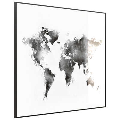 STEINFELD Deko Glas Wandbild Motiv 026 Weltkarte Weiß