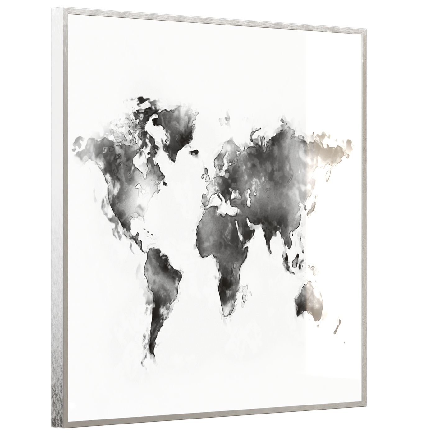STEINFELD Deko Glas Wandbild Motiv 026 Weltkarte Weiß