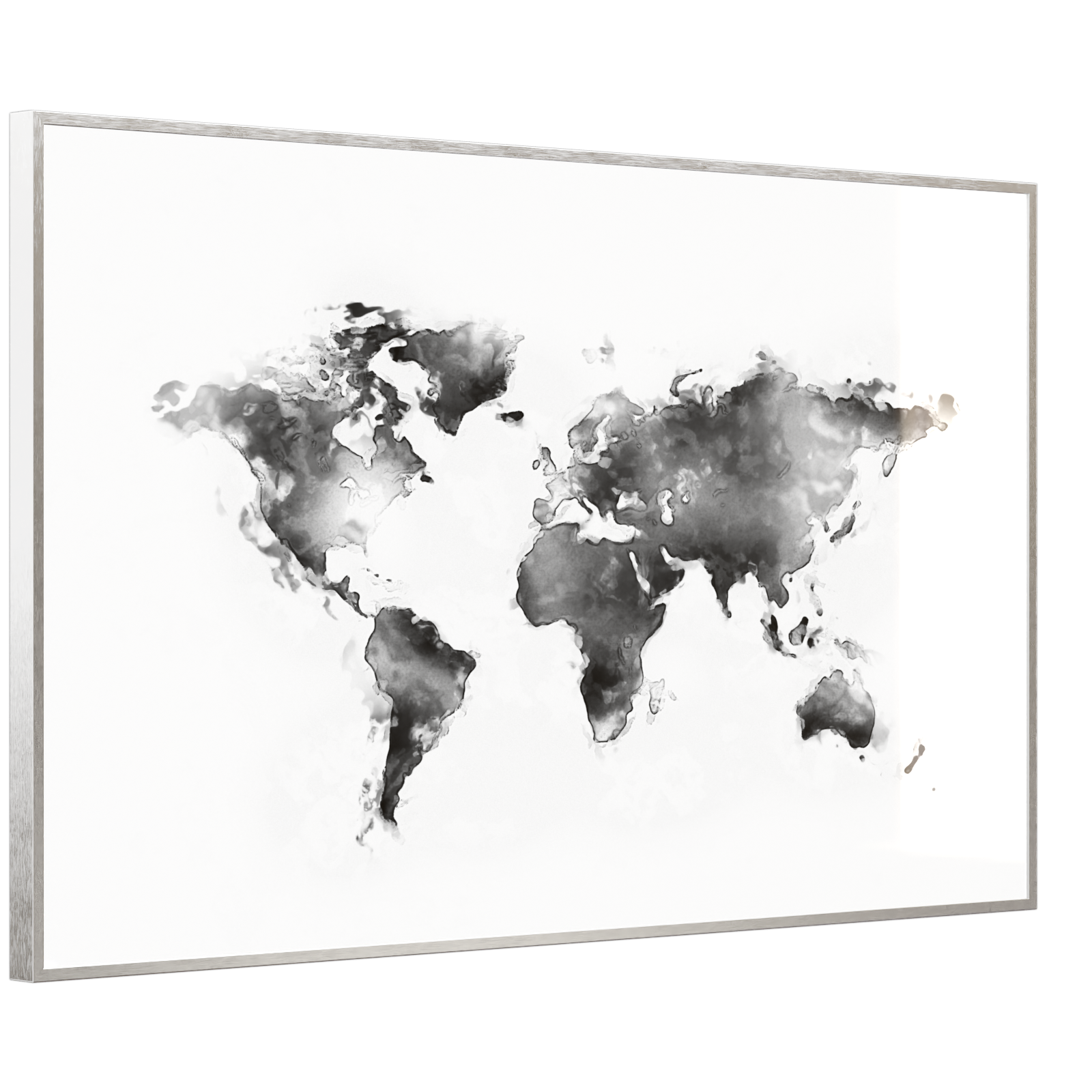 Deko Glas Wandbild Motiv 026 Weltkarte Weiß