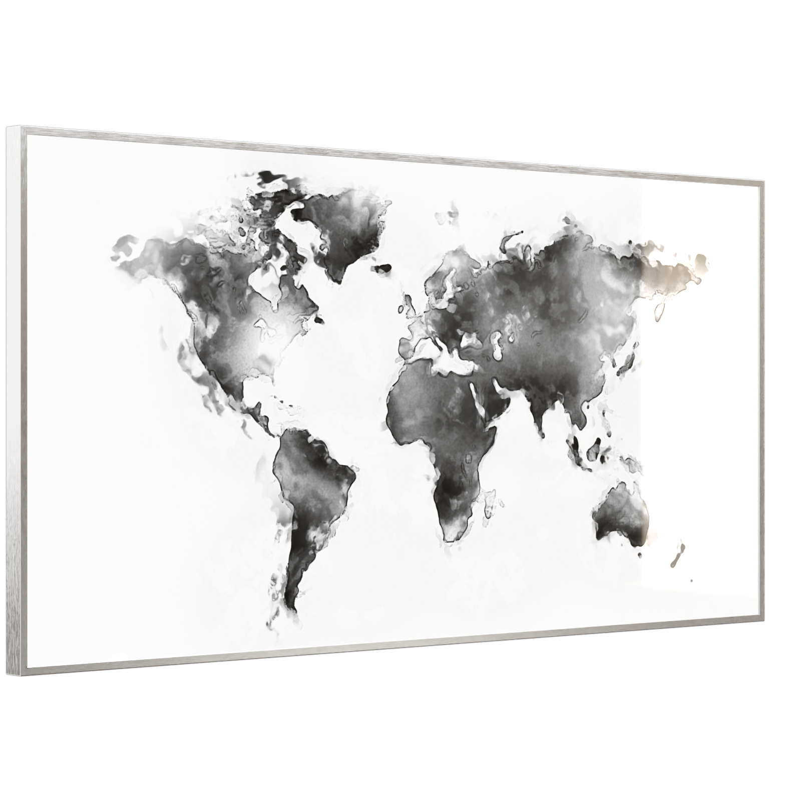 Deko Glas Wandbild Motiv 026 Weltkarte Weiß