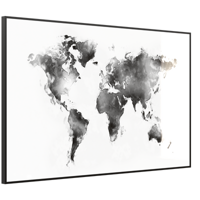 STEINFELD Deko Glas Wandbild Motiv 026 Weltkarte Weiß
