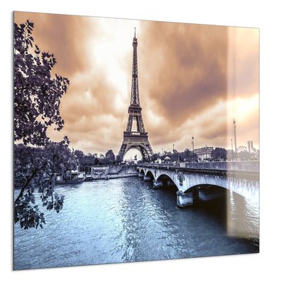STEINFELD Deko Glas Wandbild Motiv 027 Eiffelturm