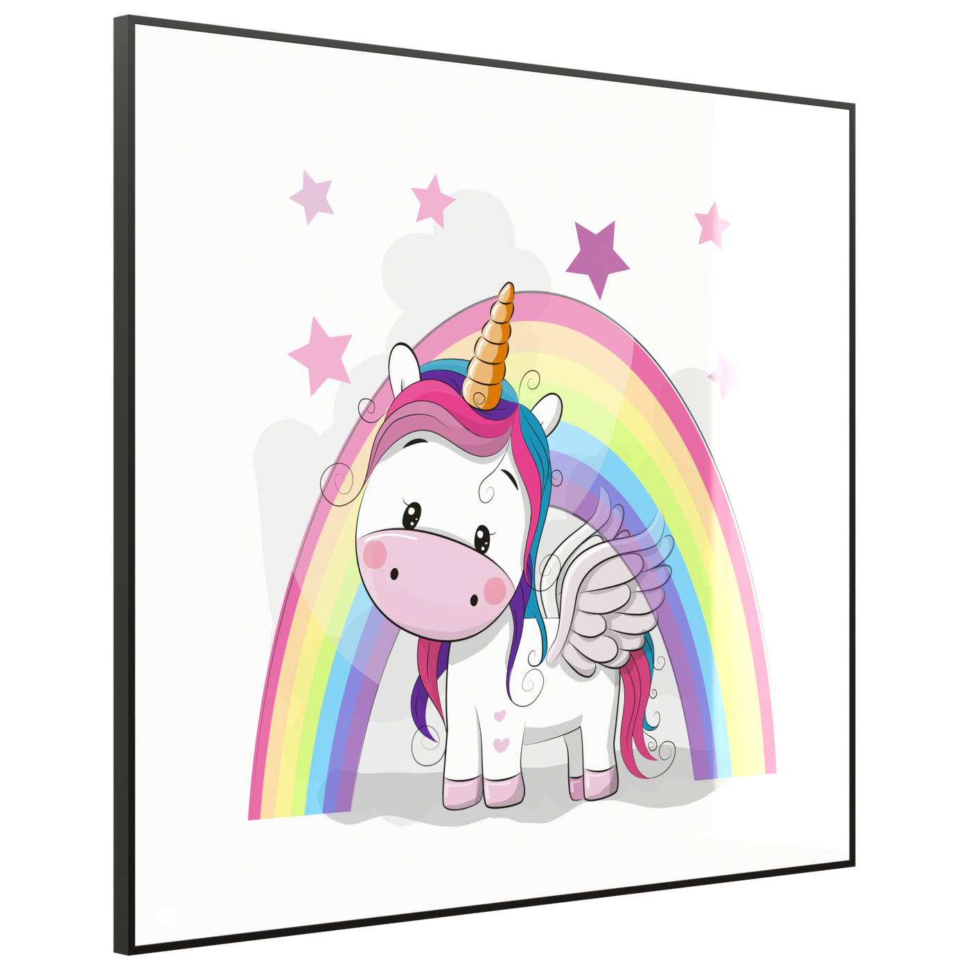 STEINFELD Deko Glas Wandbild Motiv 029 Einhorn