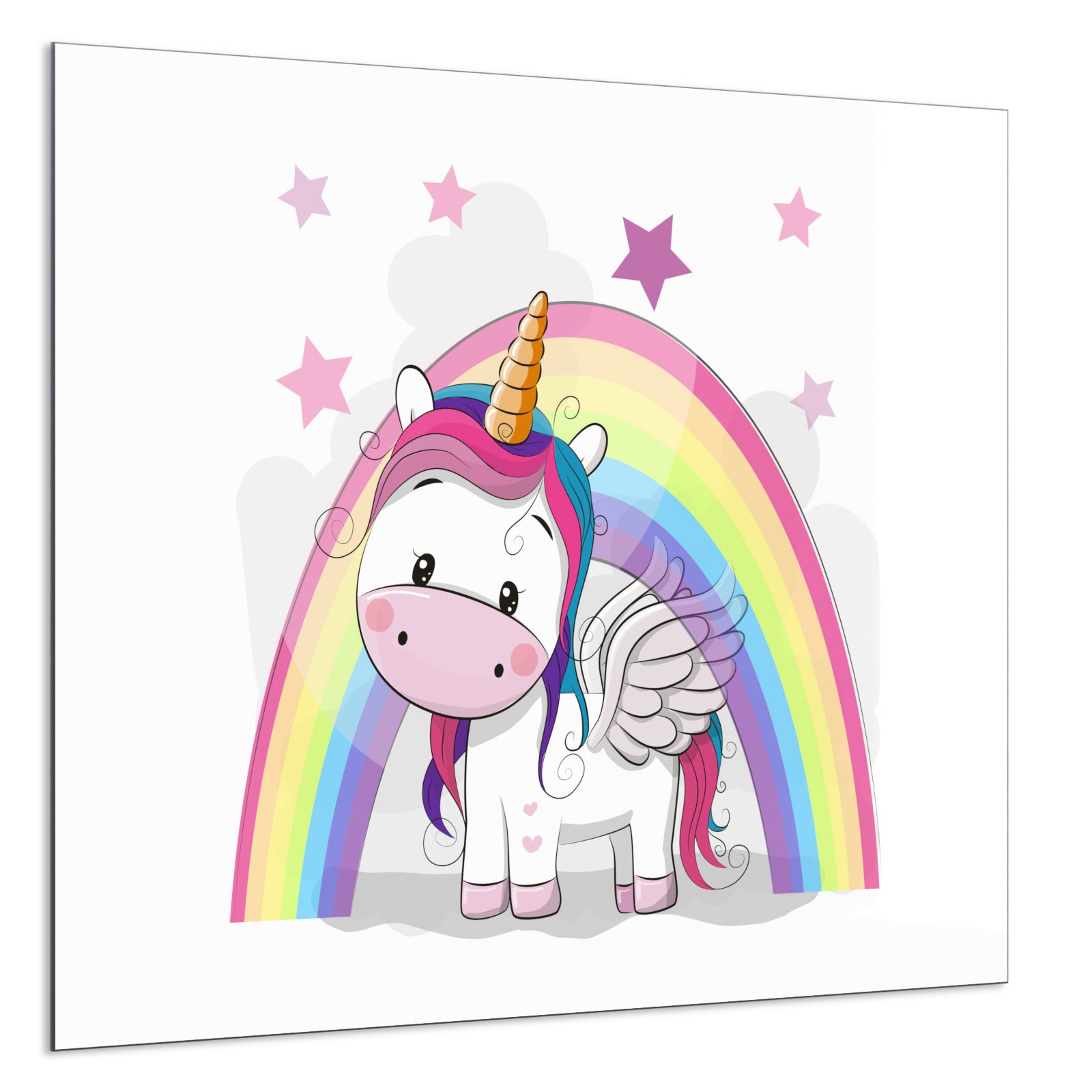 Deko Glas Wandbild Motiv 029 Einhorn