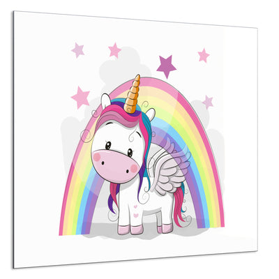 STEINFELD Deko Glas Wandbild Motiv 029 Einhorn