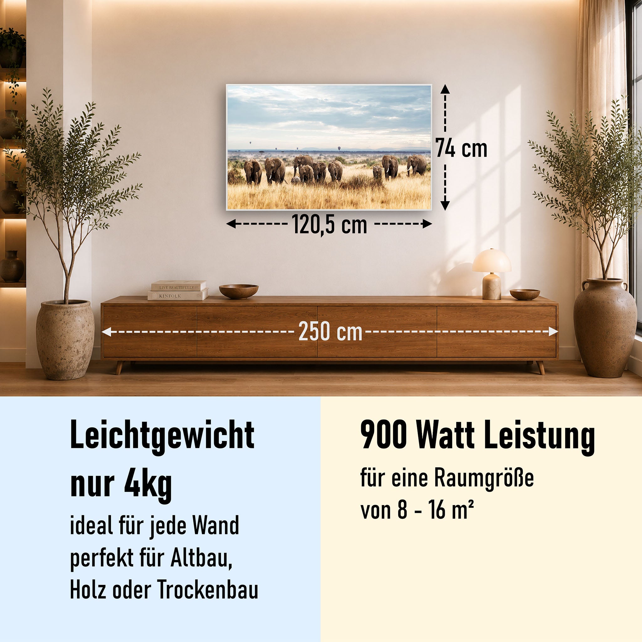 Bild Infrarotheizung 350-1200W Motiv 002 Elefanten