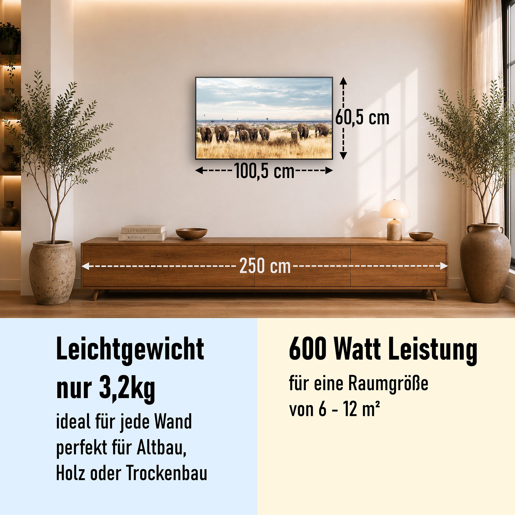 Bild Infrarotheizung 350-1200W Motiv 002 Elefanten