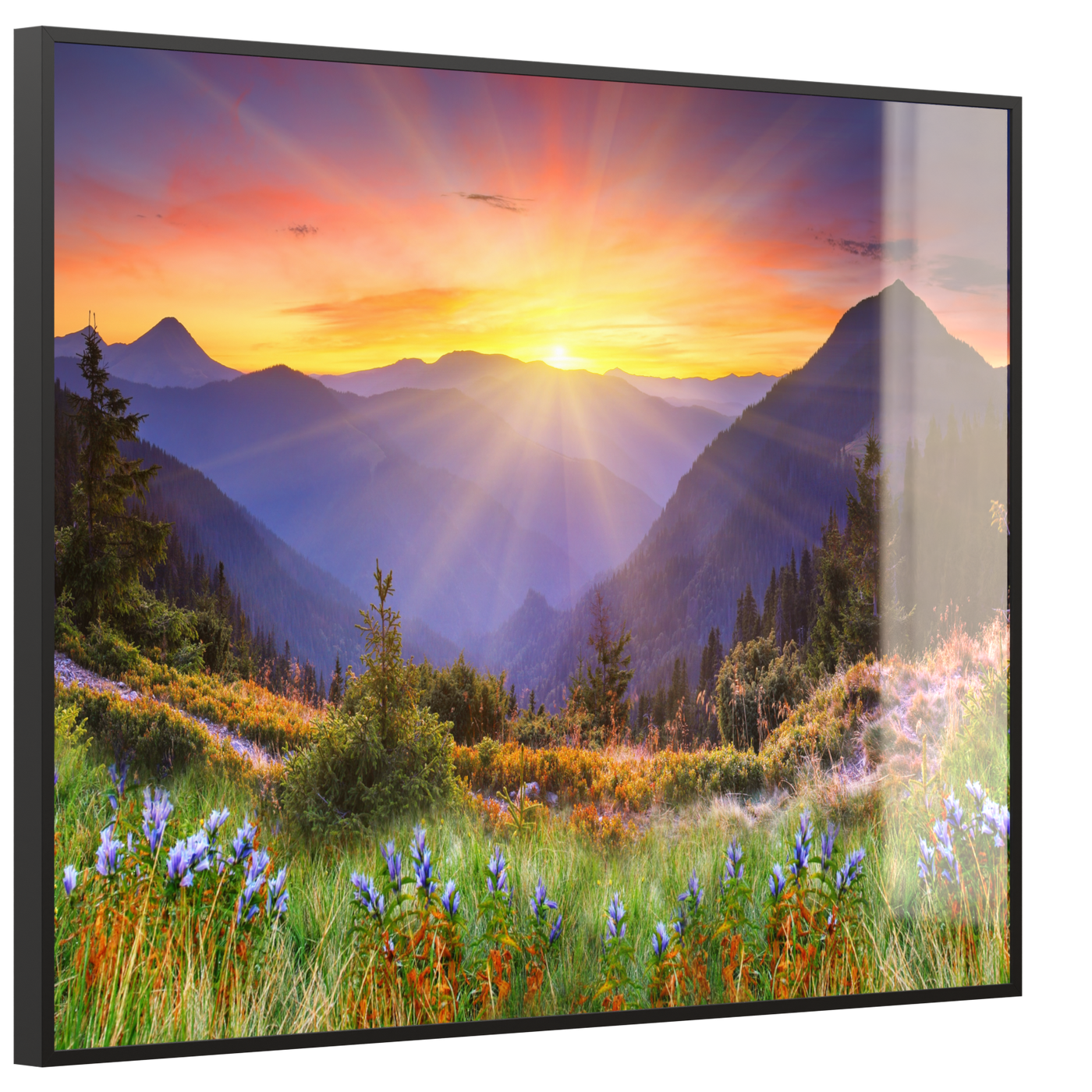 STEINFELD Deko Glas Wandbild Motiv 034 Sonnenuntergang