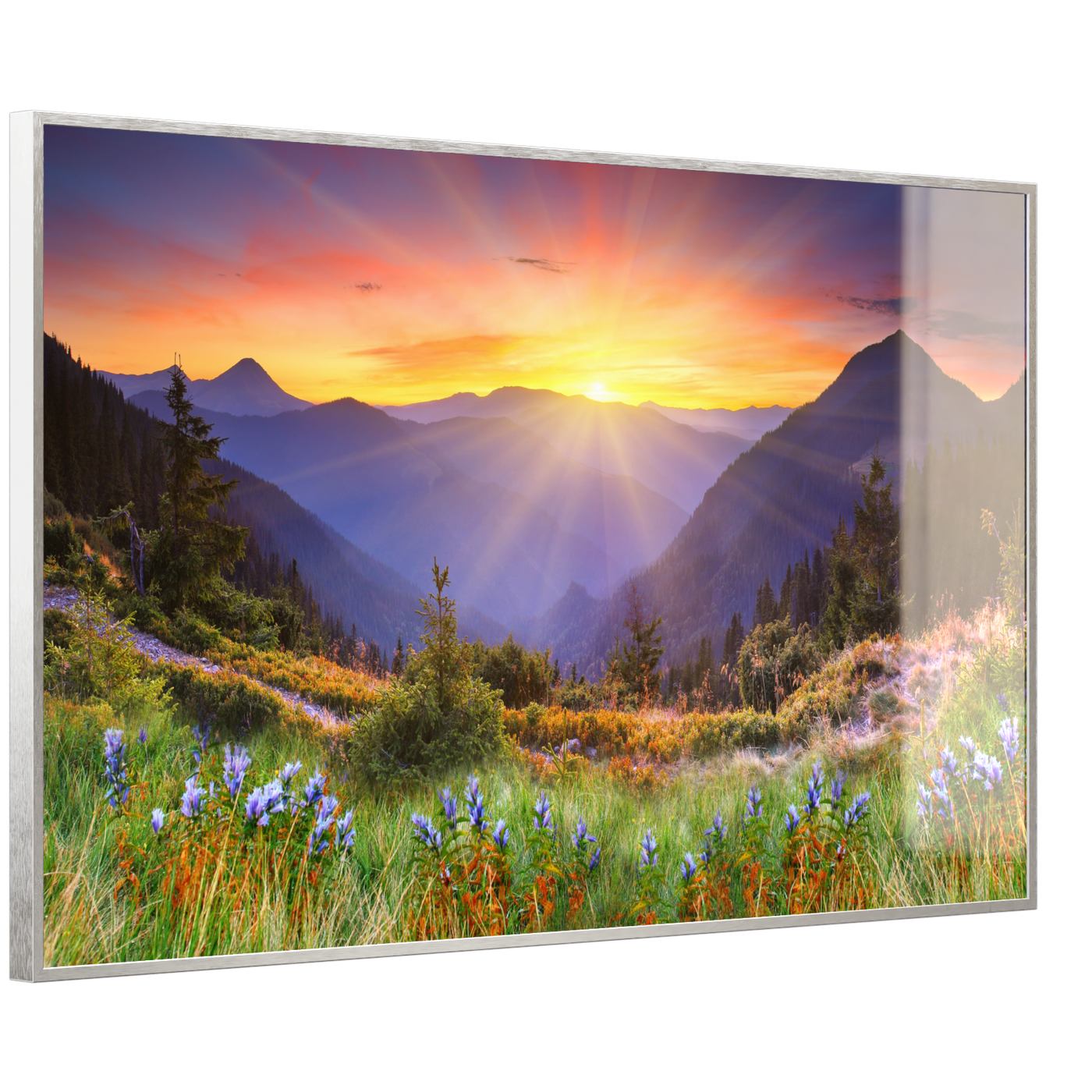 STEINFELD Deko Glas Wandbild Motiv 034 Sonnenuntergang