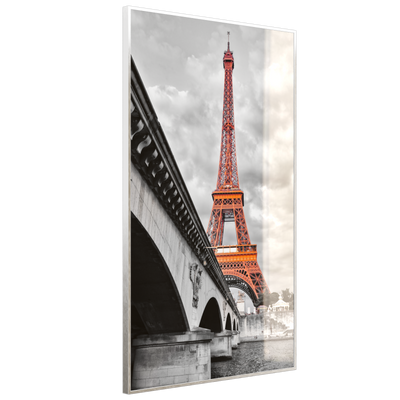 STEINFELD Deko Glas Wandbild Motiv 039H Eiffelturm Rot