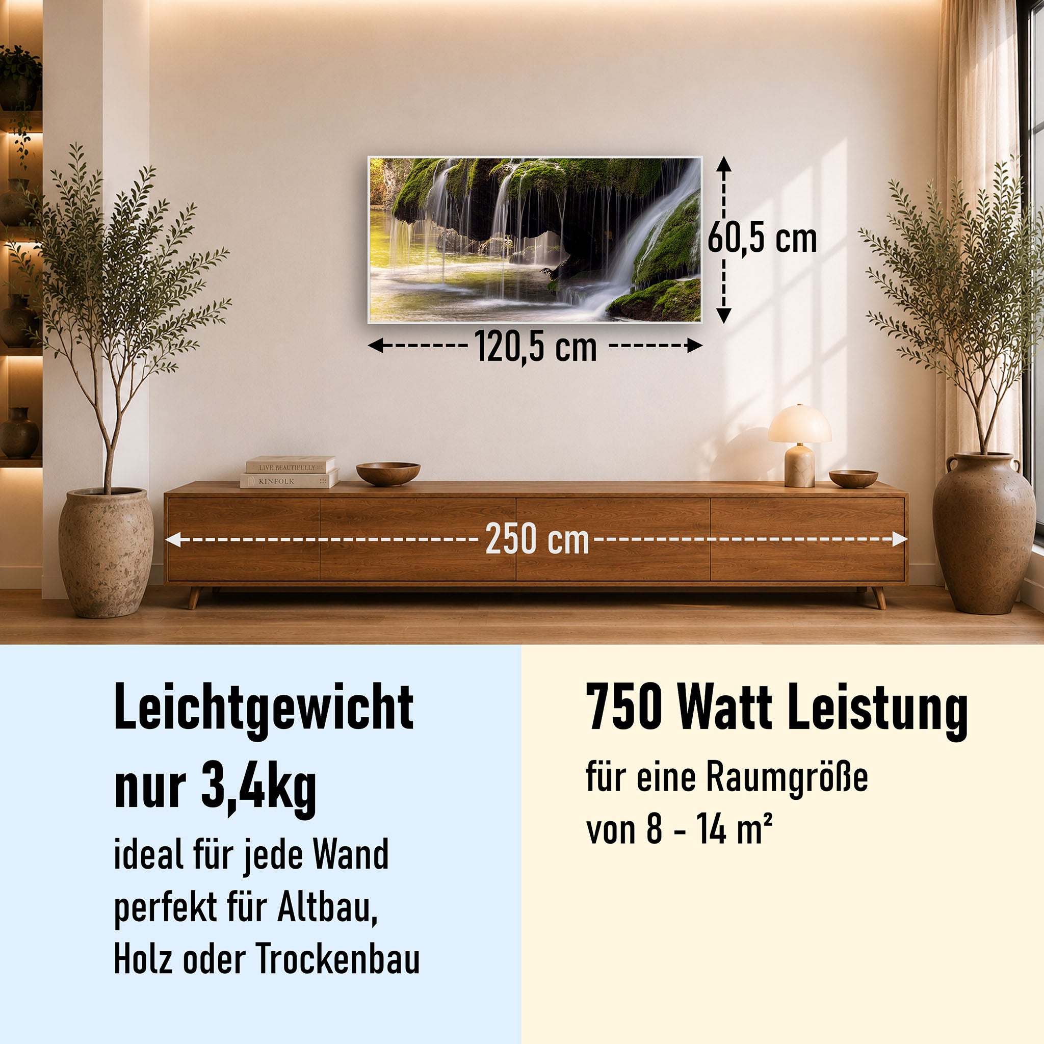 Bild Infrarotheizung 350-1200W Motiv 003 Wasserfall