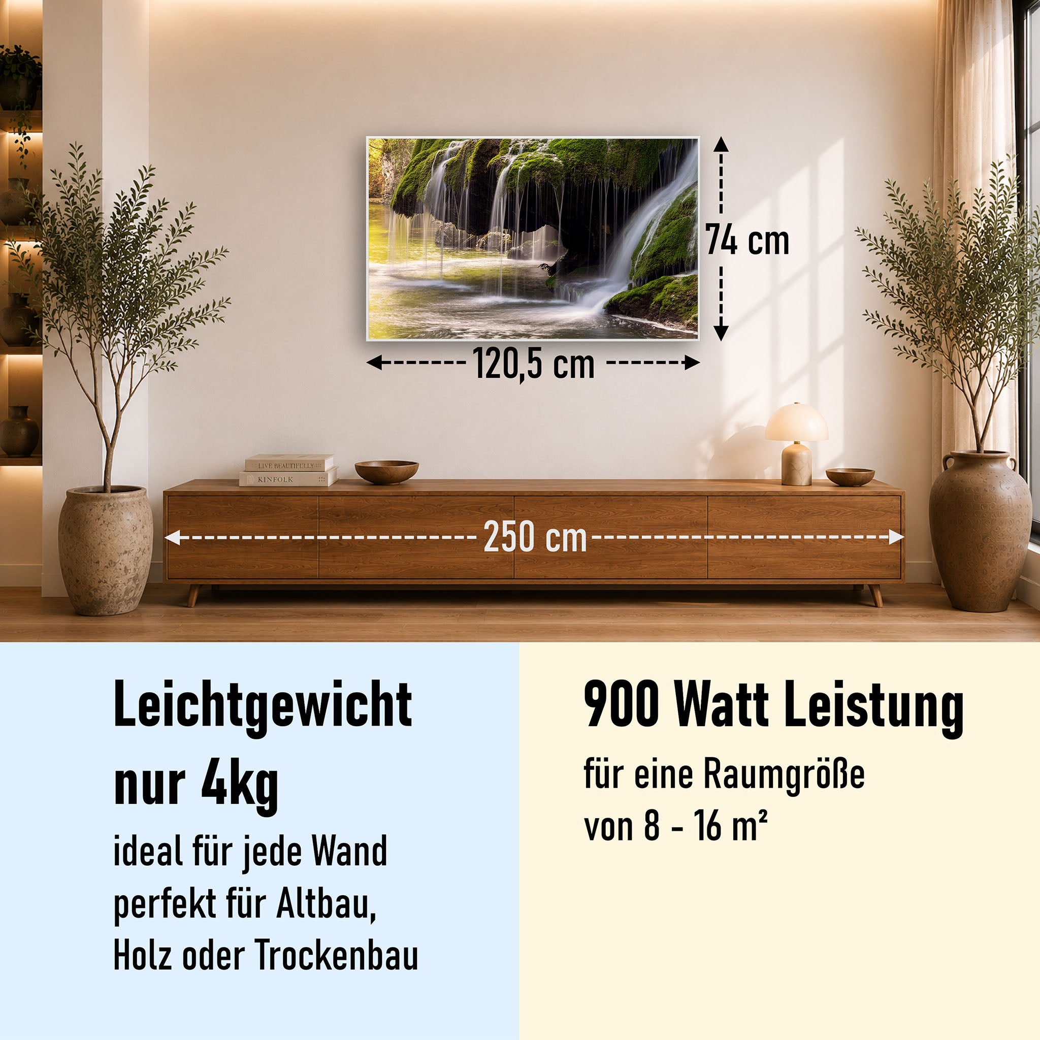 Bild Infrarotheizung 350-1200W Motiv 003 Wasserfall