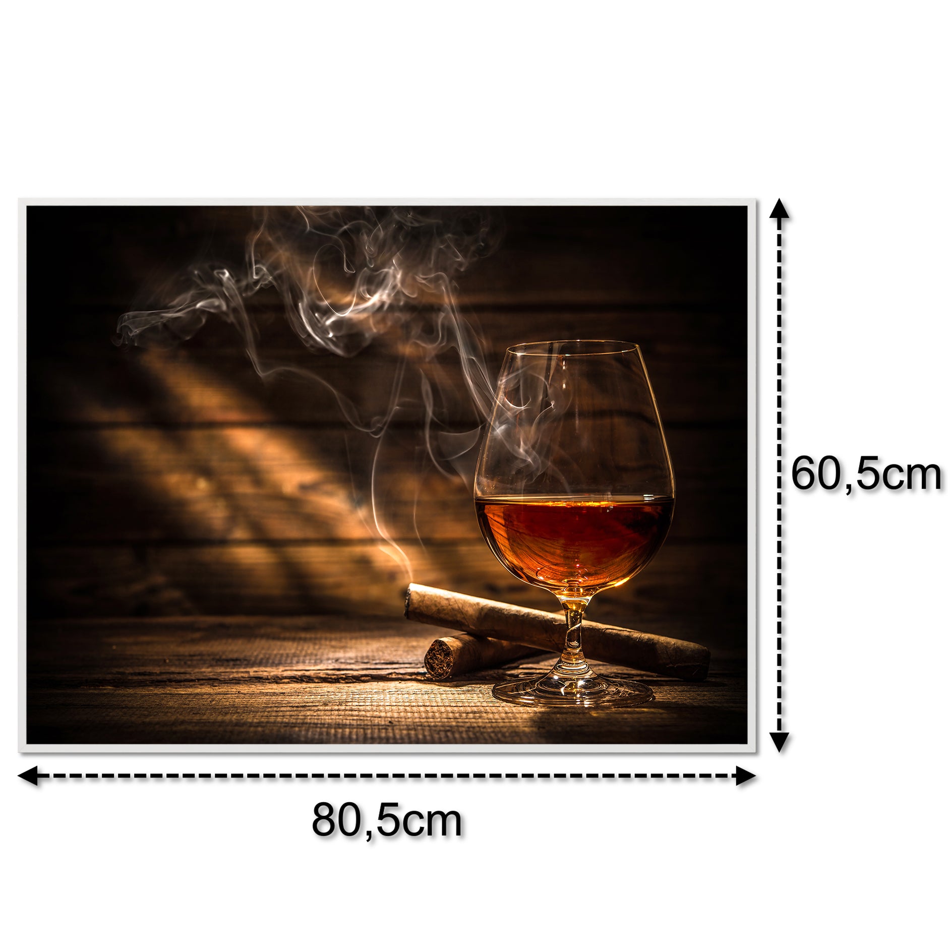 Glas Infrarotheizung 350-1200W Motiv 004 Whisky mit Zigarre