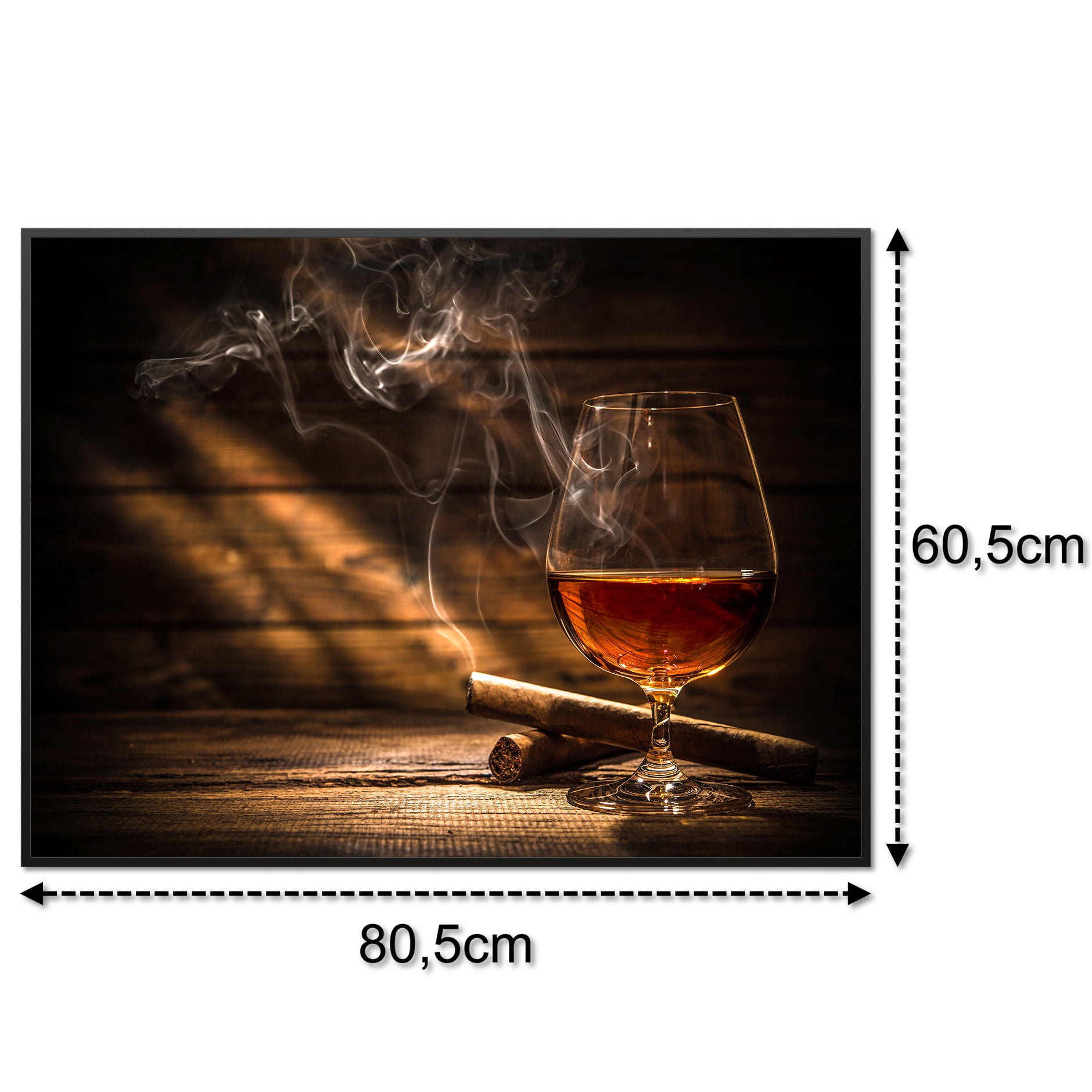 Glas Infrarotheizung 350-1200W Motiv 004 Whisky mit Zigarre