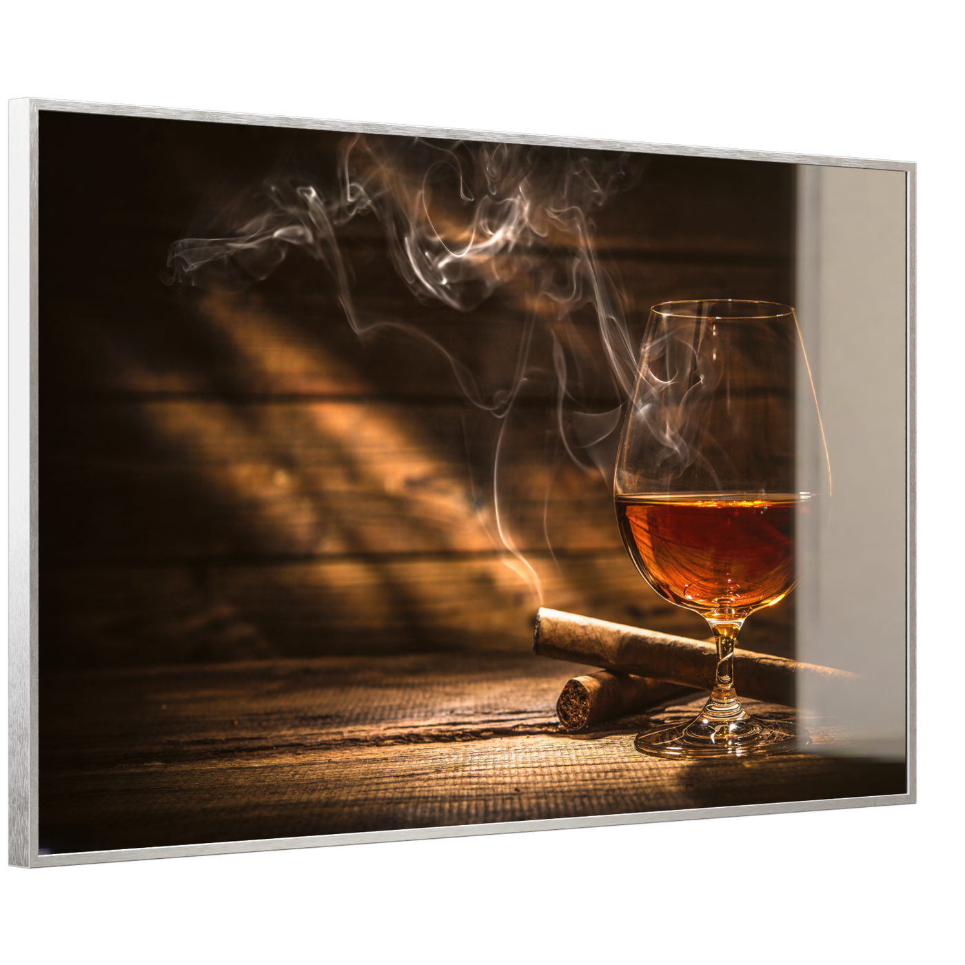STEINFELD Deko Glas Wandbild Motiv 004 Whisky mit Zigarre