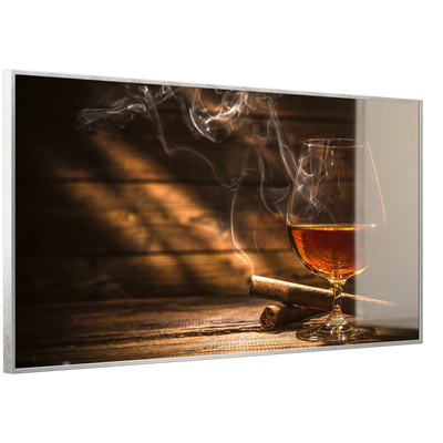 STEINFELD Deko Glas Wandbild Motiv 004 Whisky mit Zigarre