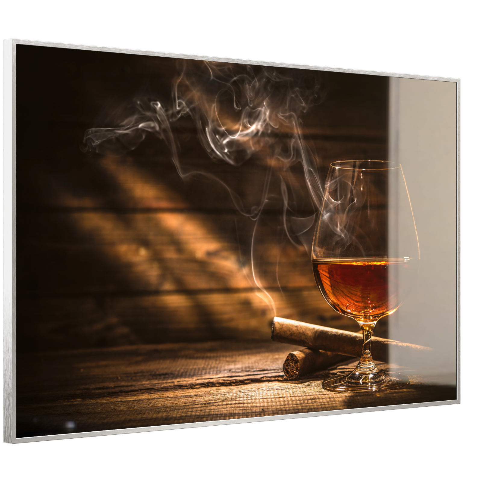Deko Glas Wandbild Motiv 004 Whisky mit Zigarre