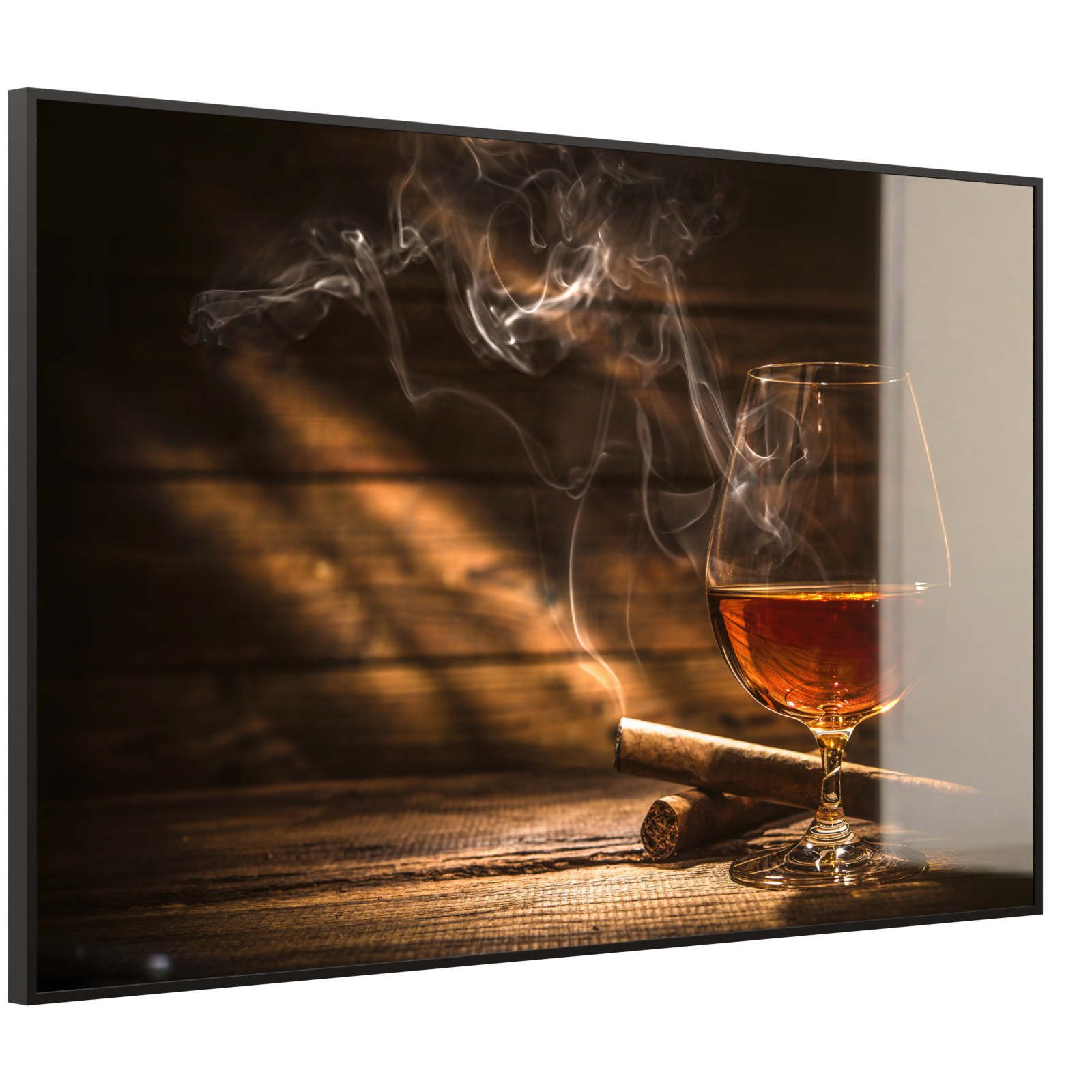 Deko Glas Wandbild Motiv 004 Whisky mit Zigarre