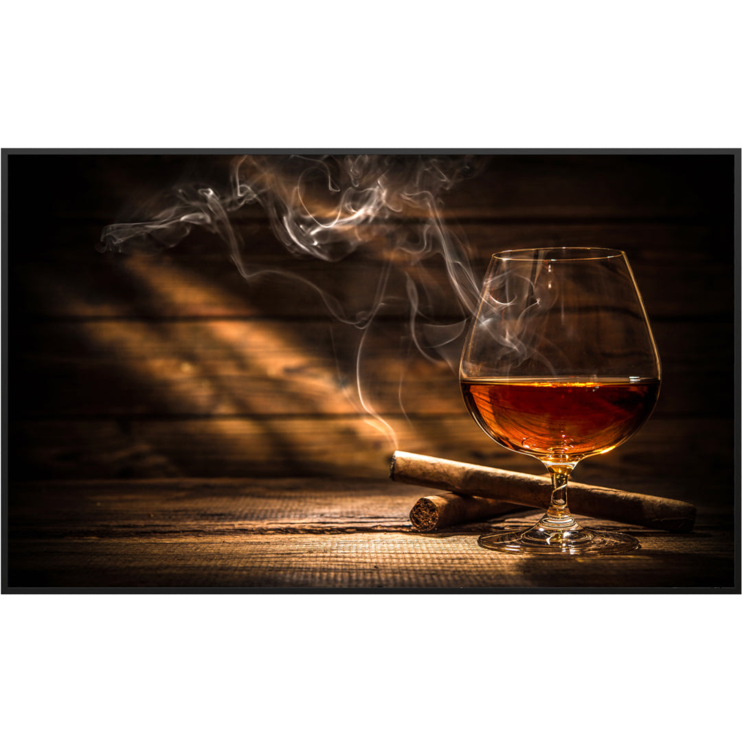 Glas Infrarotheizung 350-1200W Motiv 004 Whisky mit Zigarre