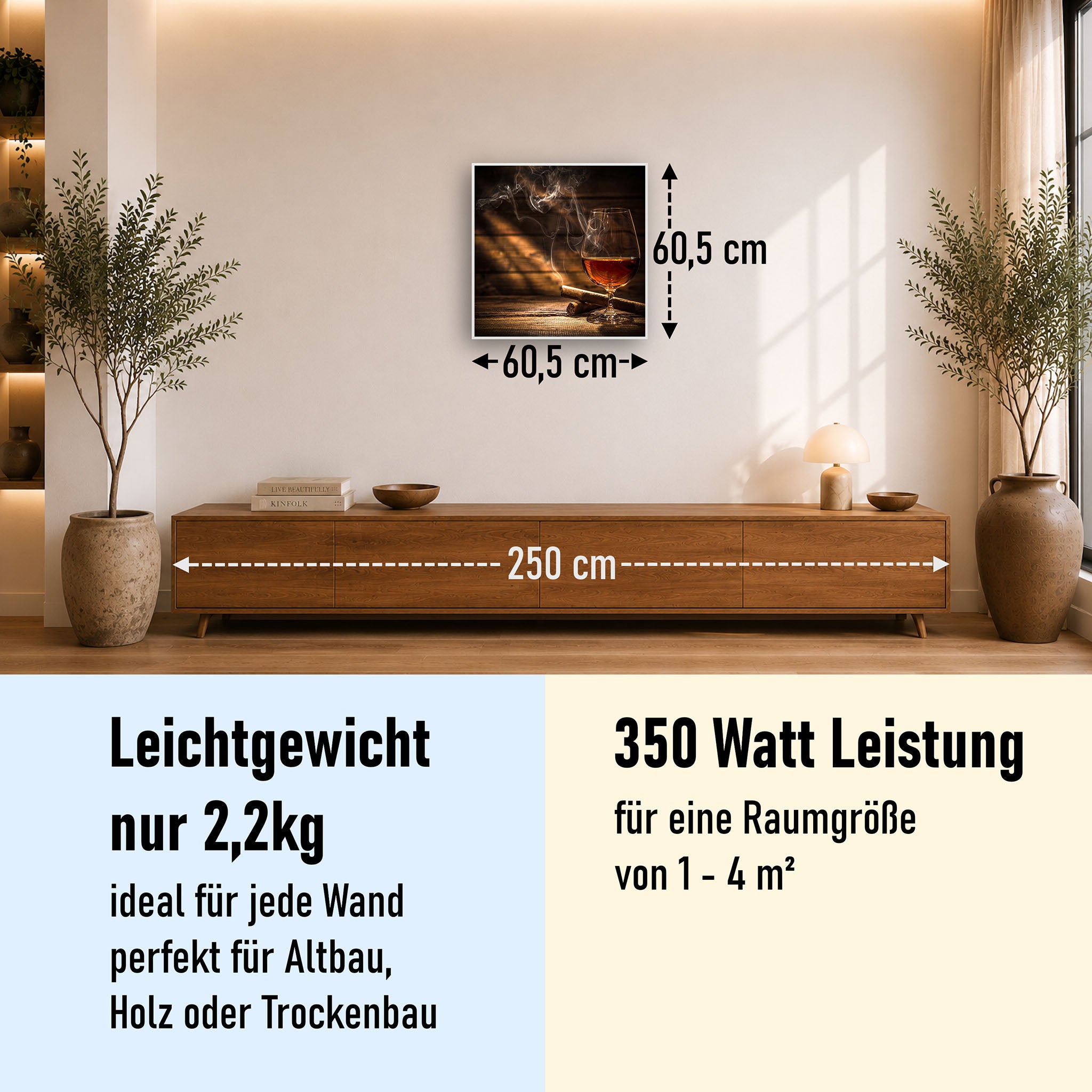 Bild Infrarotheizung 350-1200W Motiv 004 Whisky mit Zigarre