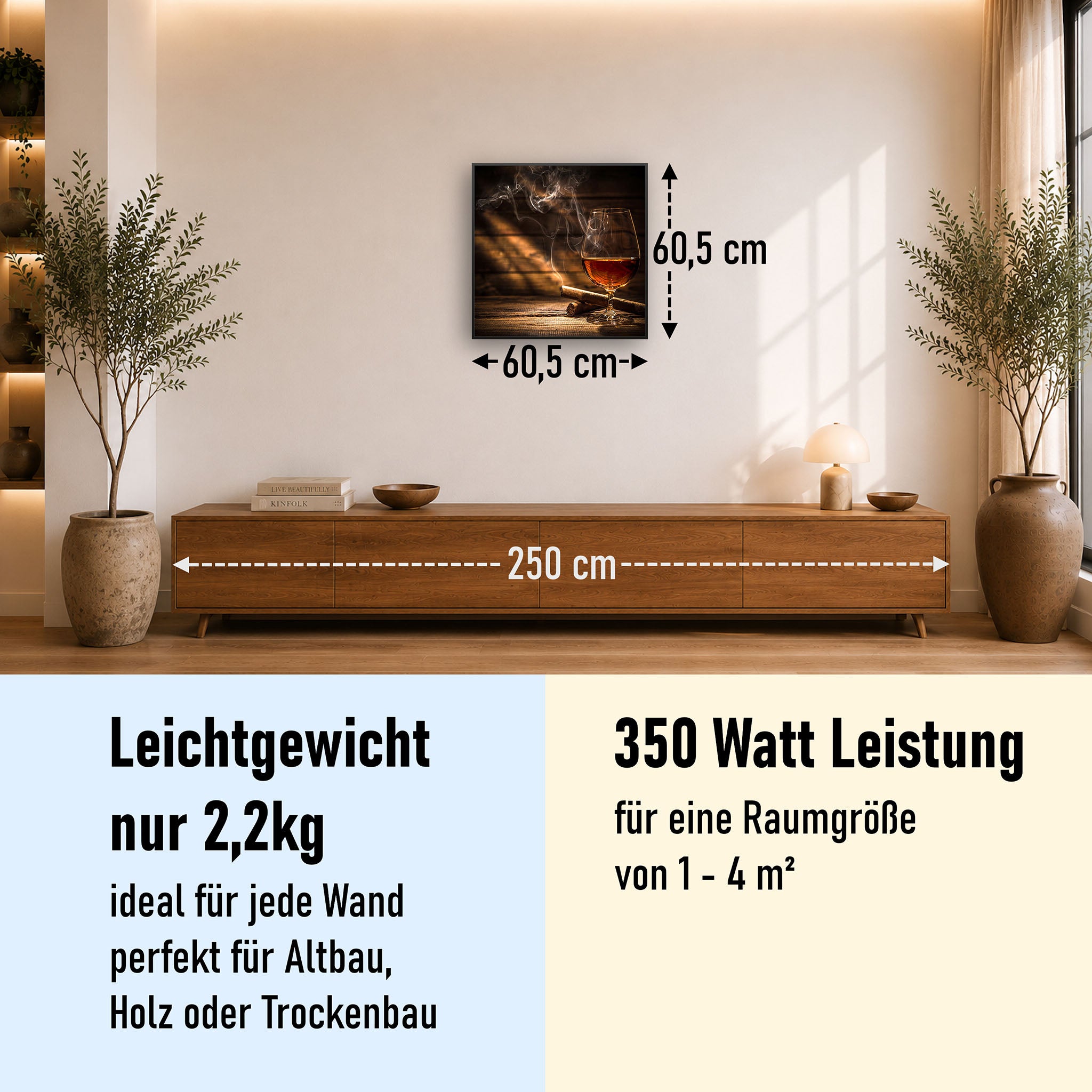 Bild Infrarotheizung 350-1200W Motiv 004 Whisky mit Zigarre