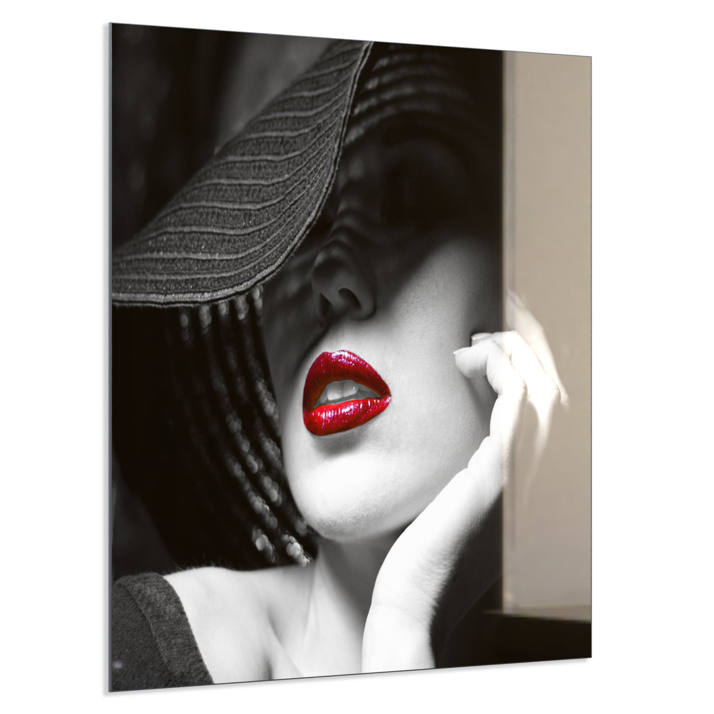 STEINFELD Deko Glas Wandbild Motiv 005 geheimnisvolle Frau