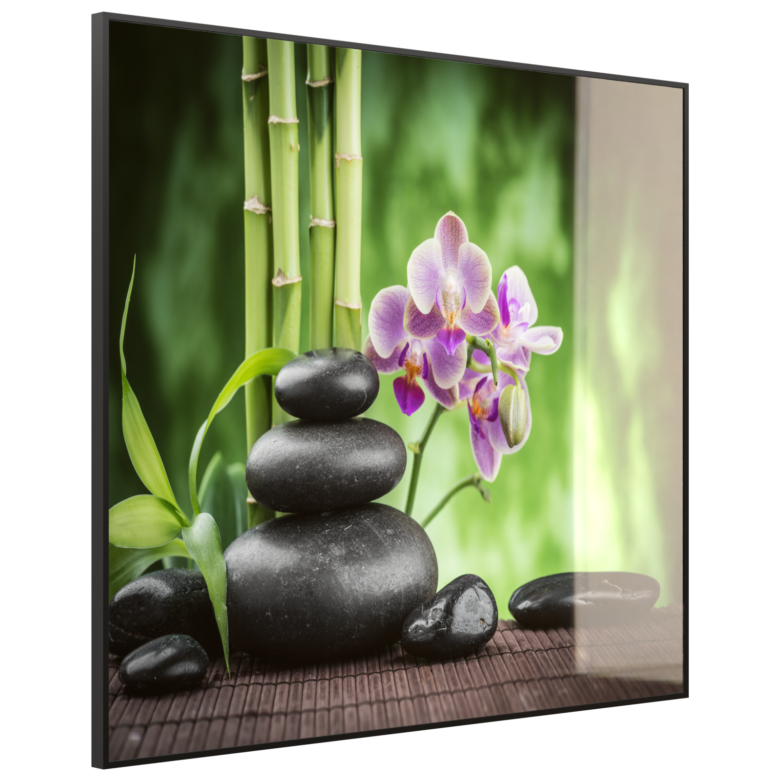 Deko Glas Wandbild Motiv 055 Zen Basaltsteinen