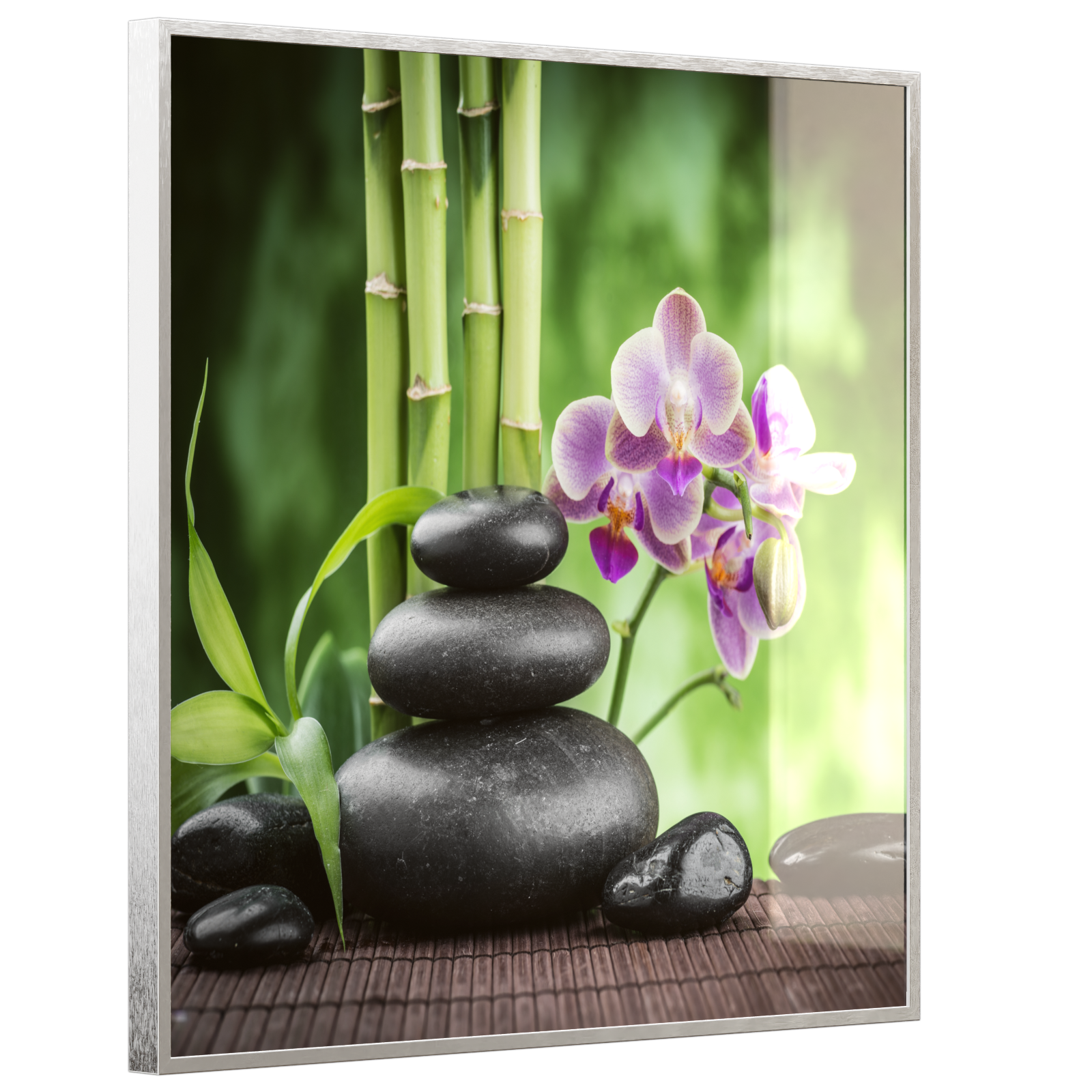 Deko Glas Wandbild Motiv 055 Zen Basaltsteinen