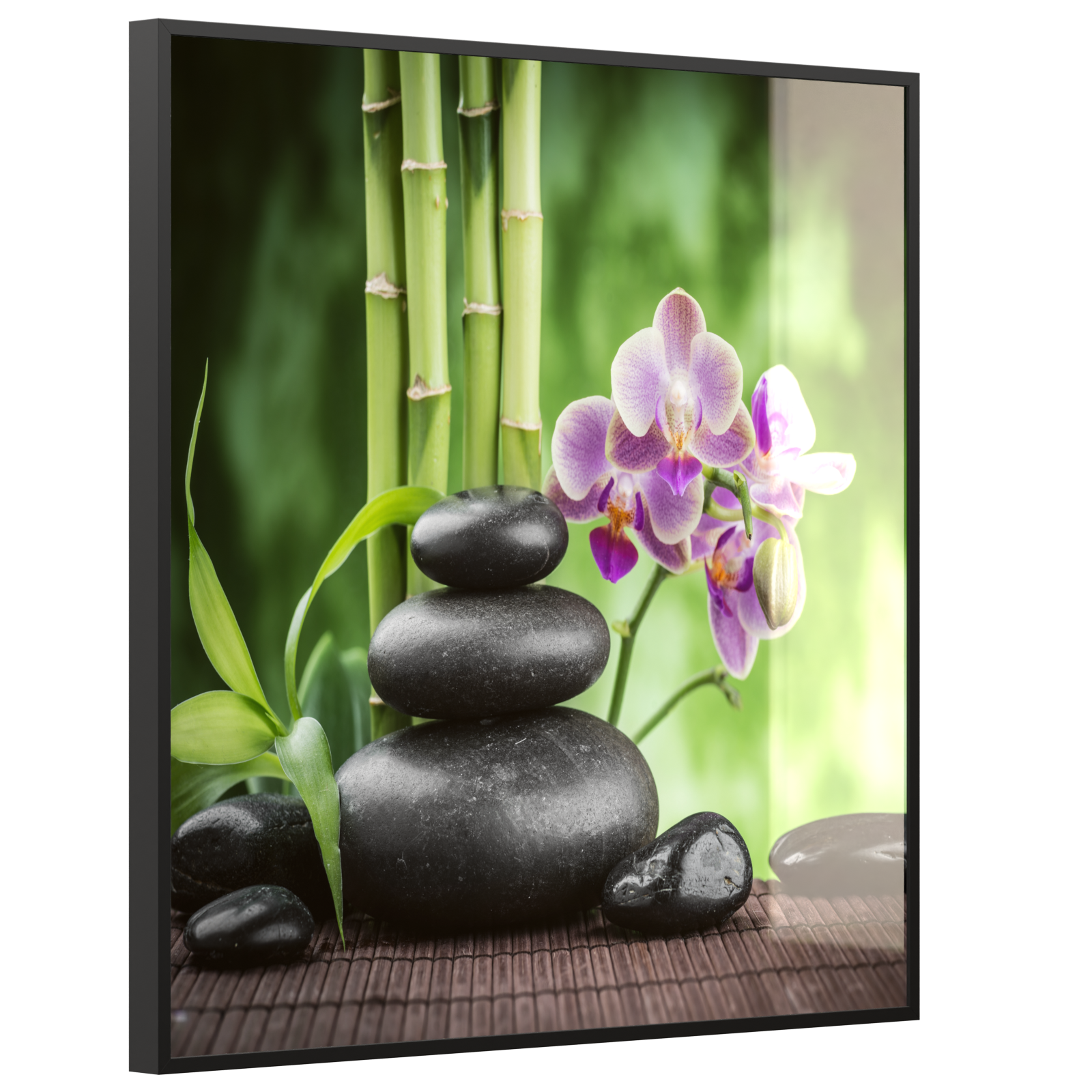 Deko Glas Wandbild Motiv 055 Zen Basaltsteinen