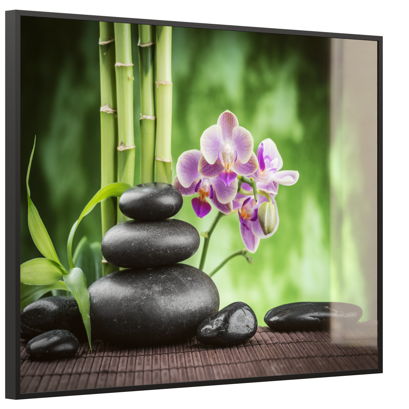 Deko Glas Wandbild Motiv 055 Zen Basaltsteinen