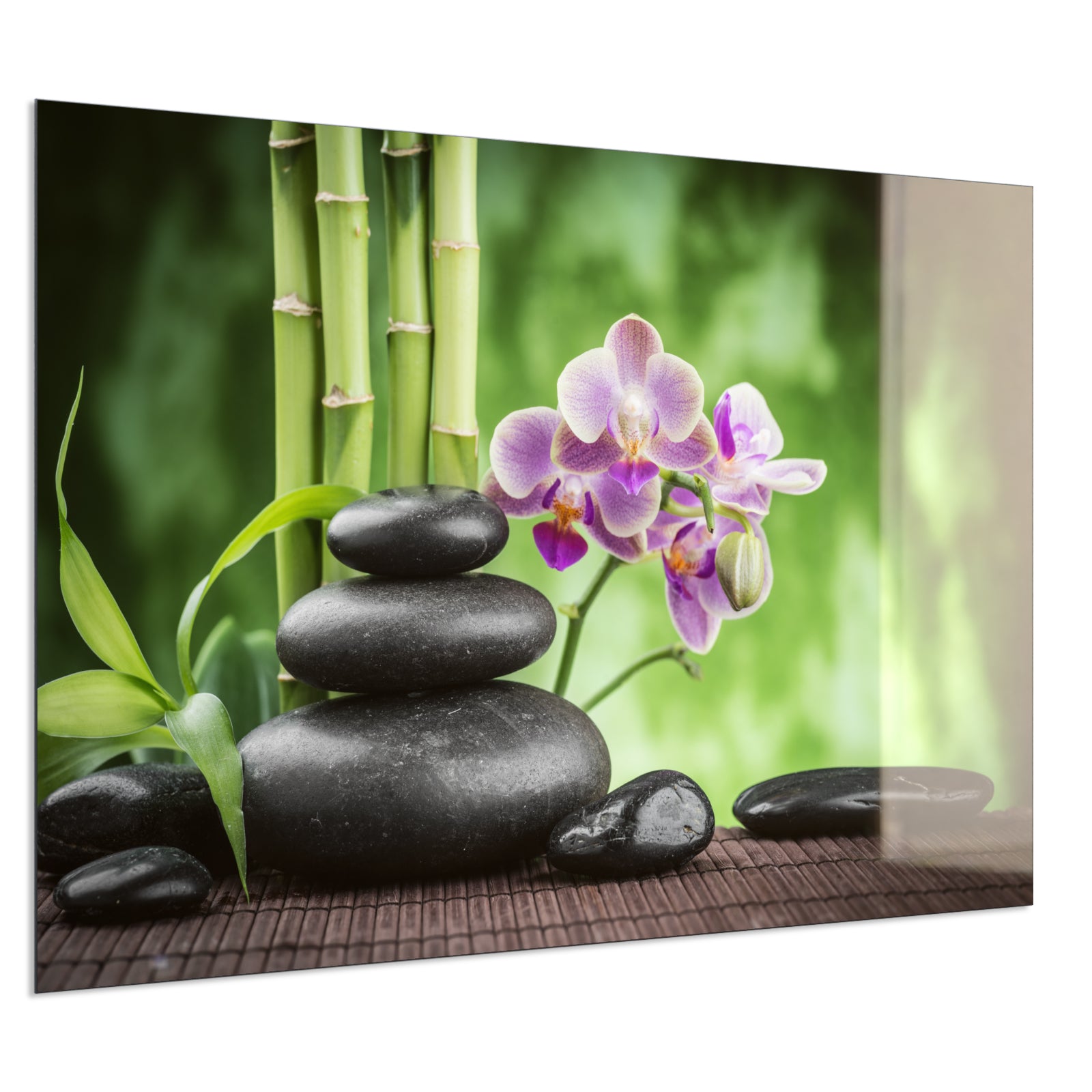 Deko Glas Wandbild Motiv 055 Zen Basaltsteinen