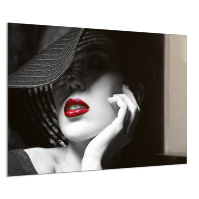 STEINFELD Deko Glas Wandbild Motiv 005 geheimnisvolle Frau