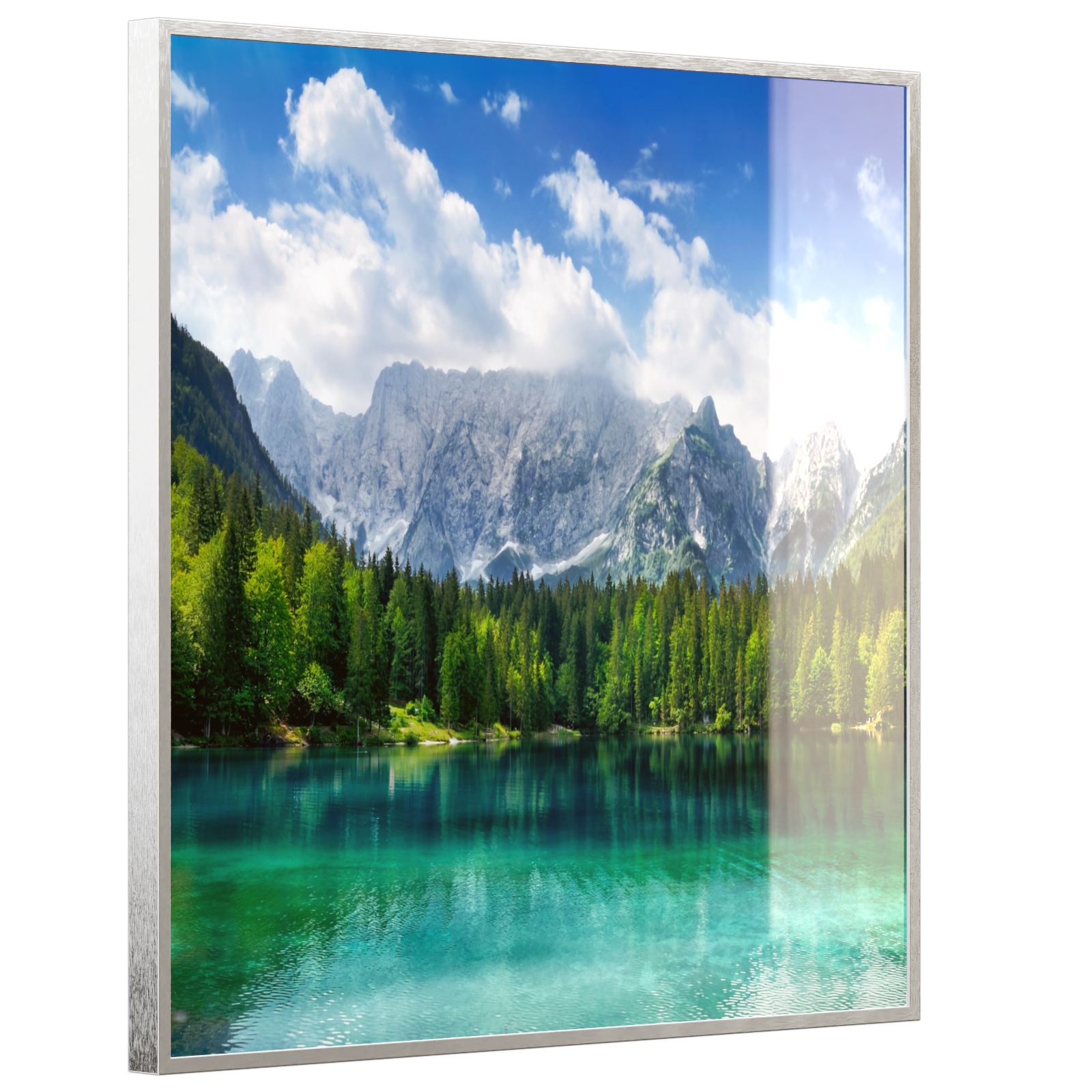 Deko Glas Wandbild Motiv 057 türkisfarbener See