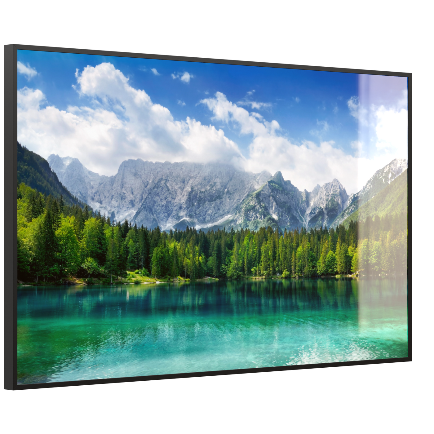 STEINFELD Deko Glas Wandbild Motiv 057 türkisfarbener See