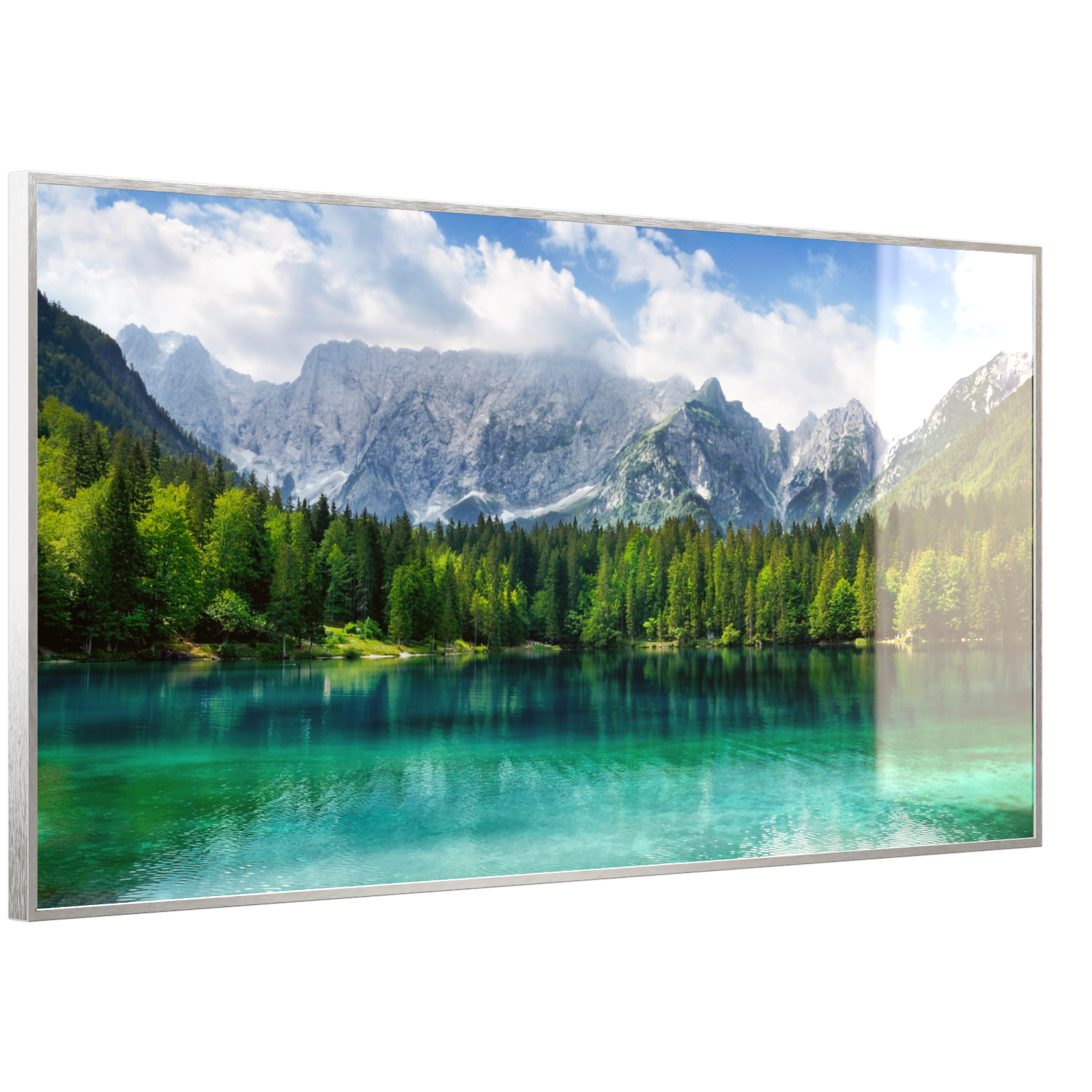 Deko Glas Wandbild Motiv 057 türkisfarbener See