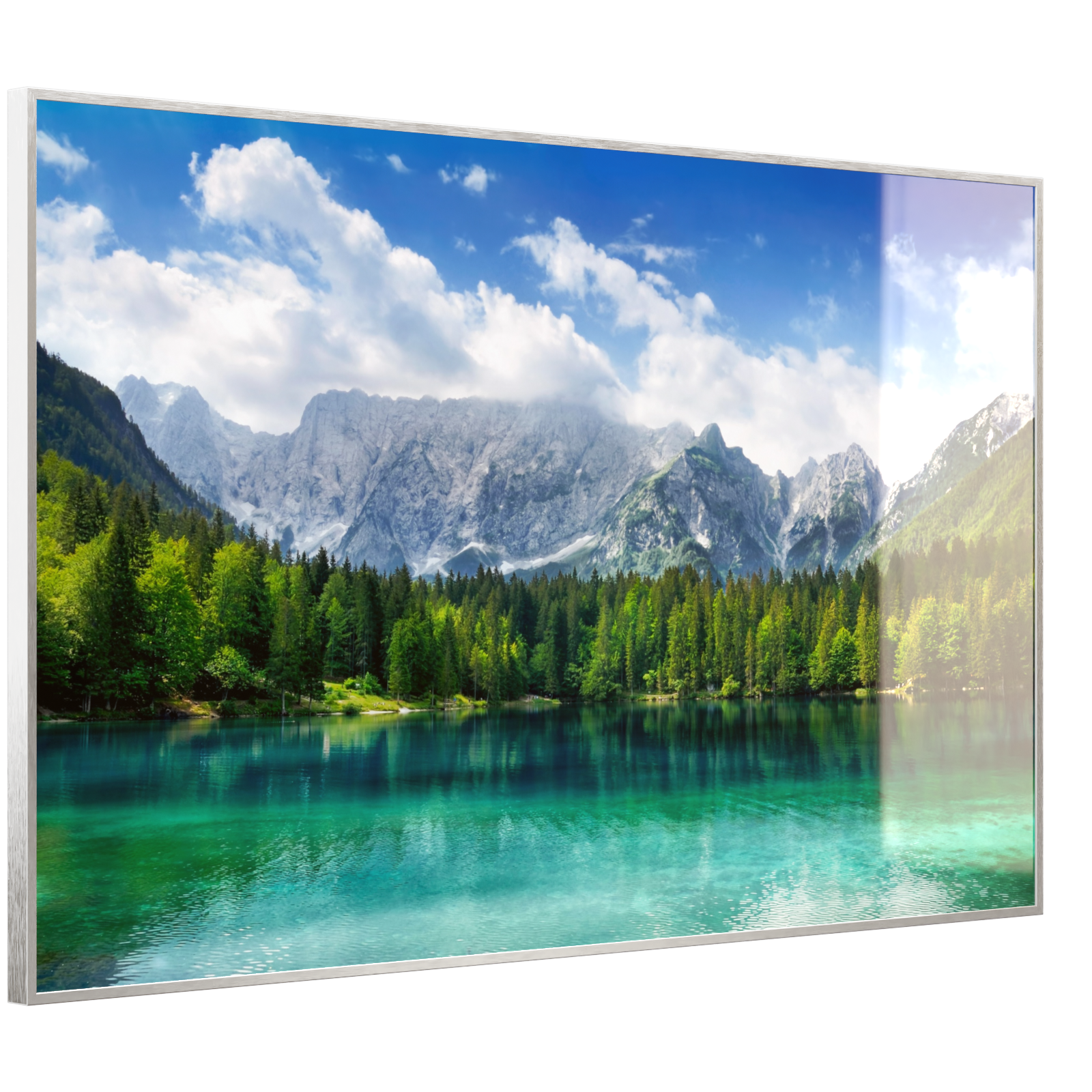 Deko Glas Wandbild Motiv 057 türkisfarbener See