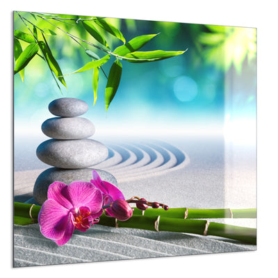 STEINFELD Deko Glas Wandbild Motiv 059 Zen Garten